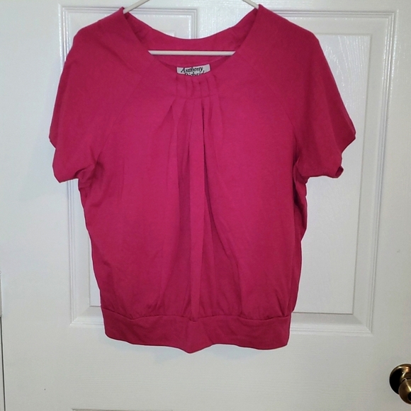 Anthony Richards Tops - Anthony Richards Womens Petite Pink Short Sleep Top Slight Ruffle Chest Size XL